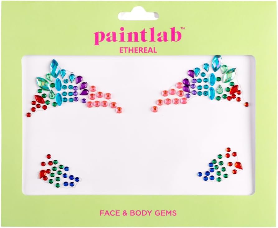 PaintLab Eye Gems, Self-Adhesive Rhinestones for Makeup, Face Jewels for Beginners, Kids, Teens, and Women, Ethereal