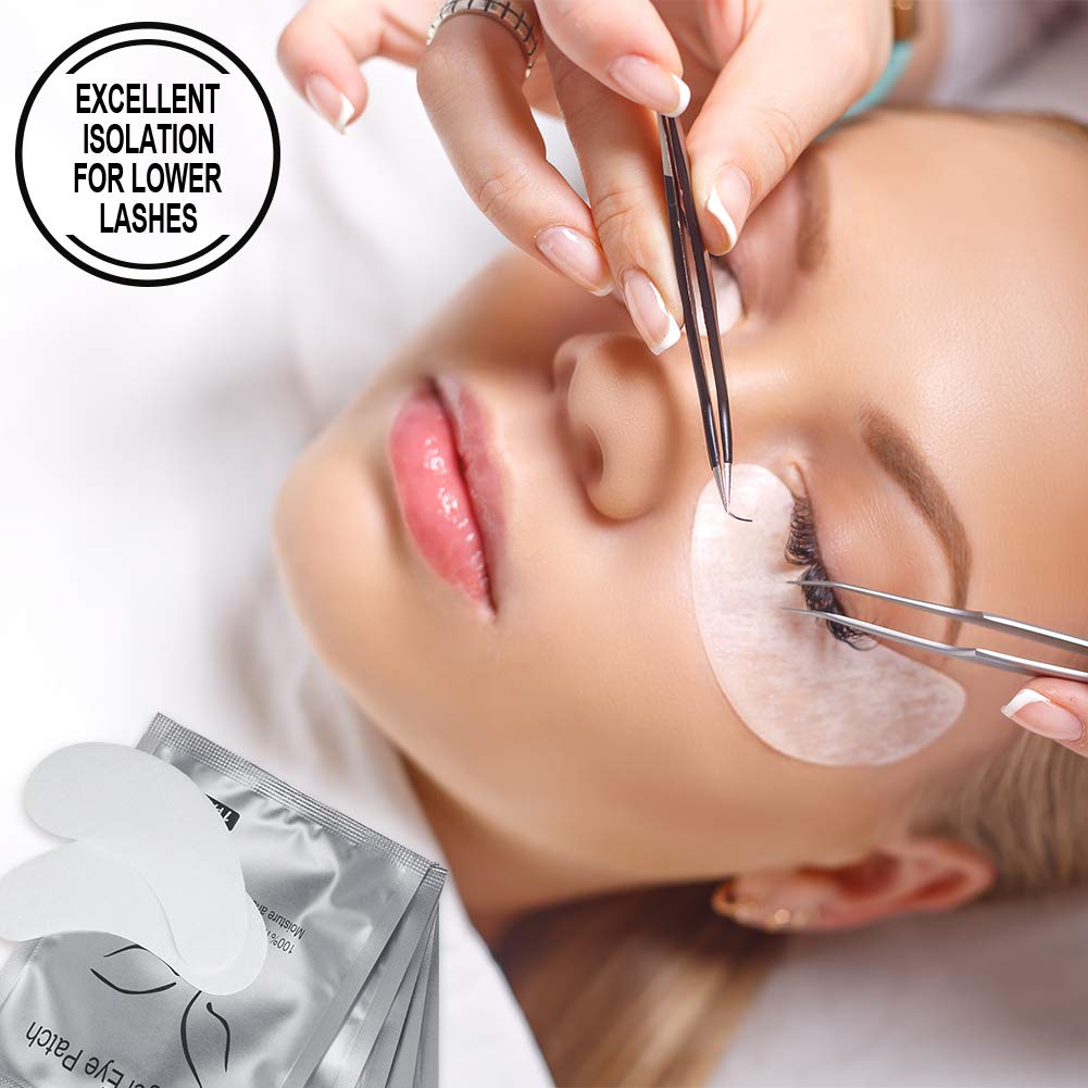 100 Pairs Under Eye Pads, Eyelash Extension 100% Natural Hydrogel Patch Lash Gel Pad for Extensions supplies, Beauty Makeup Mask Kit