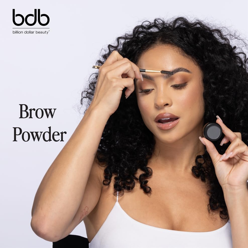 bdb Eyebrow Powder & Definer Brush - Long-Lasting, Fuller & Fluffier Brows, Spoolie for Precision, Soft & Natural, Blonde