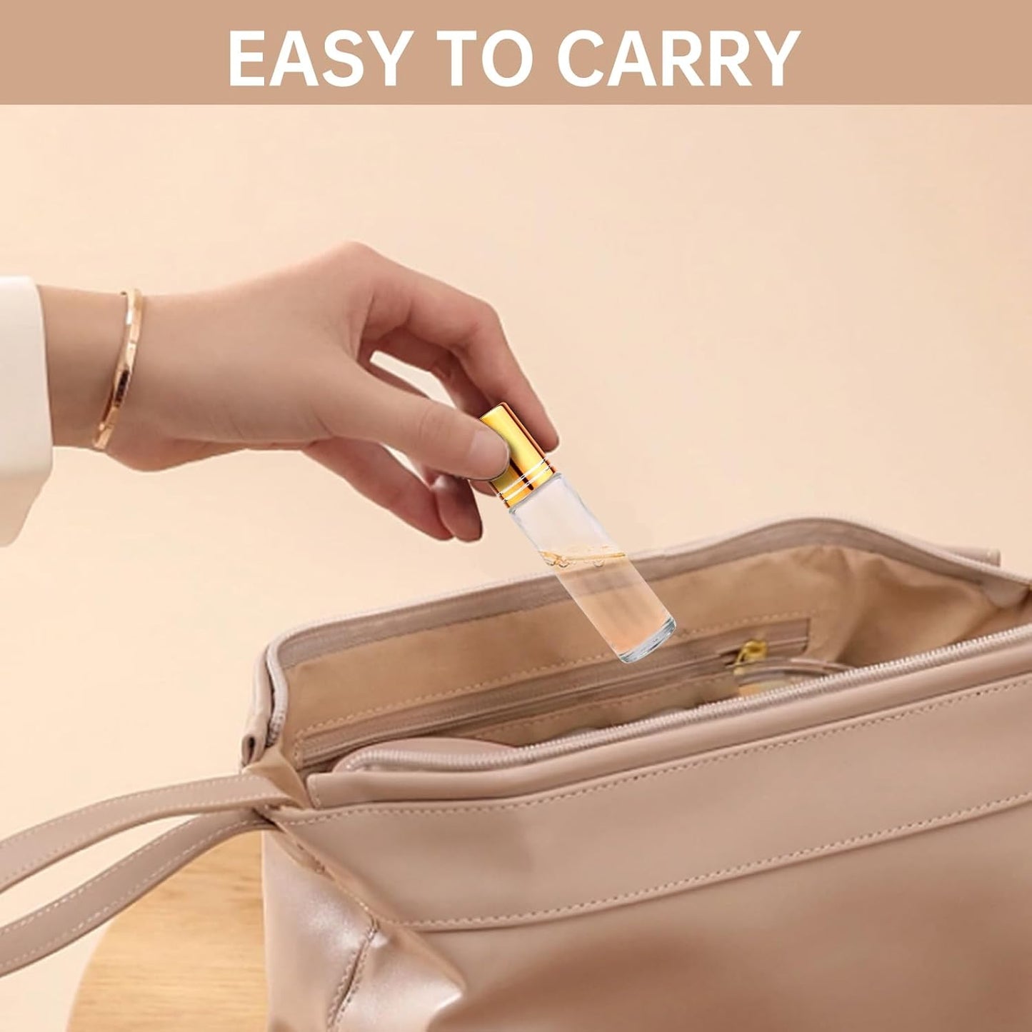 inice 10ml Roller Bottles for Essential Oils Thick Clear Glass Roll on Bottle Applicator Stainless Steel Ball Metal Cap Daily Care (Clear Rolelr Bottles)