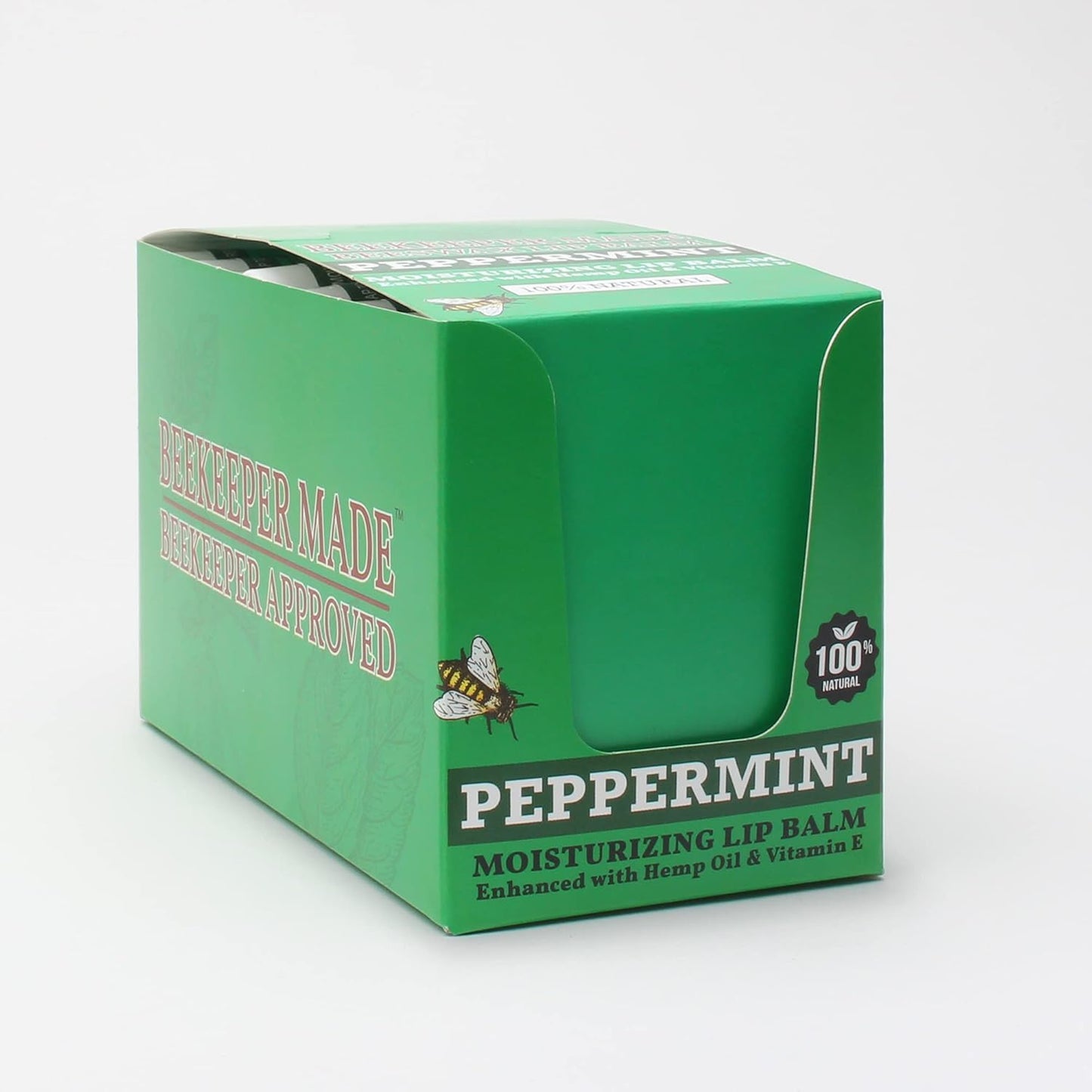 Beekeeper Made Beeswax Bulk Lip Balm, 40 Count Peppermint | For Men, Women, and Children. Great for Gifts, Showers, & More