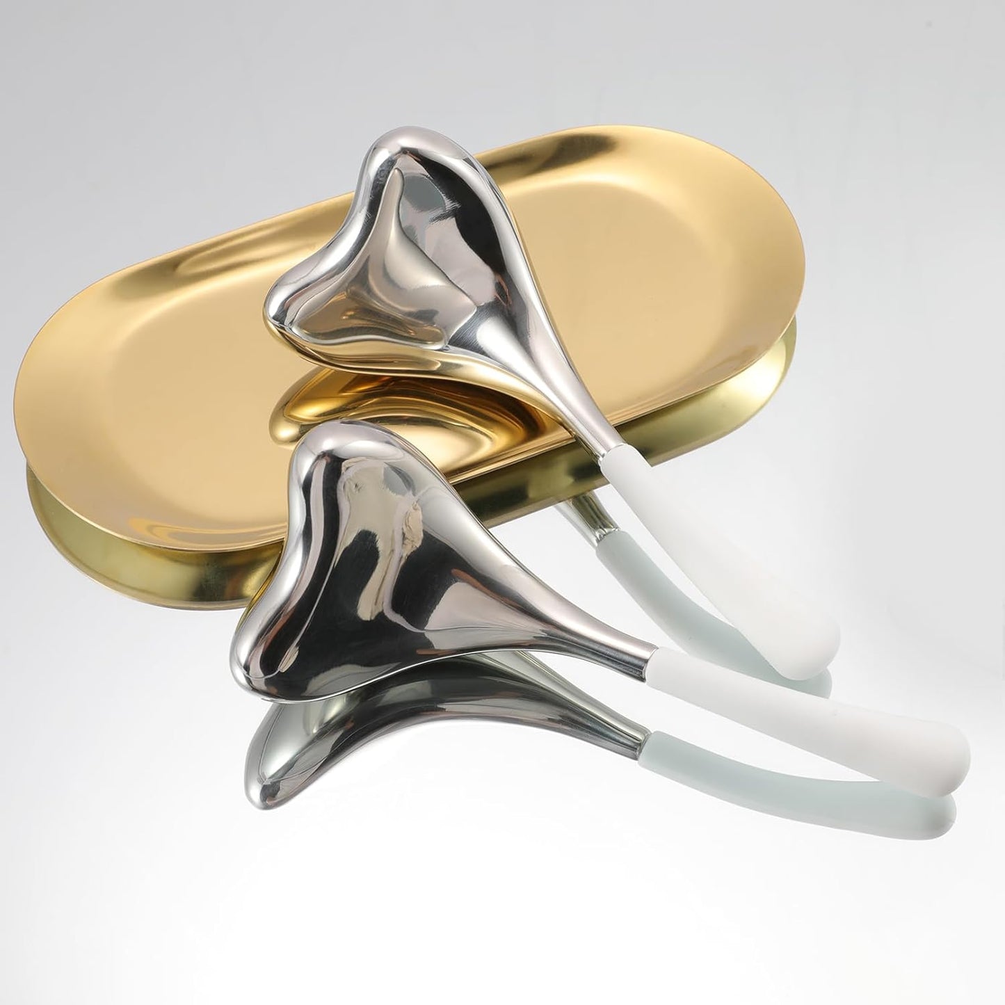 2-in-1 Gua Sha Cryo Sticks, Facial Skin Care Tools for Women Face and Eyes Massage, Unbreakable Stainless Steel Esthetician Supplies, Cooling Spa Ice Globes Roller with Carry Case