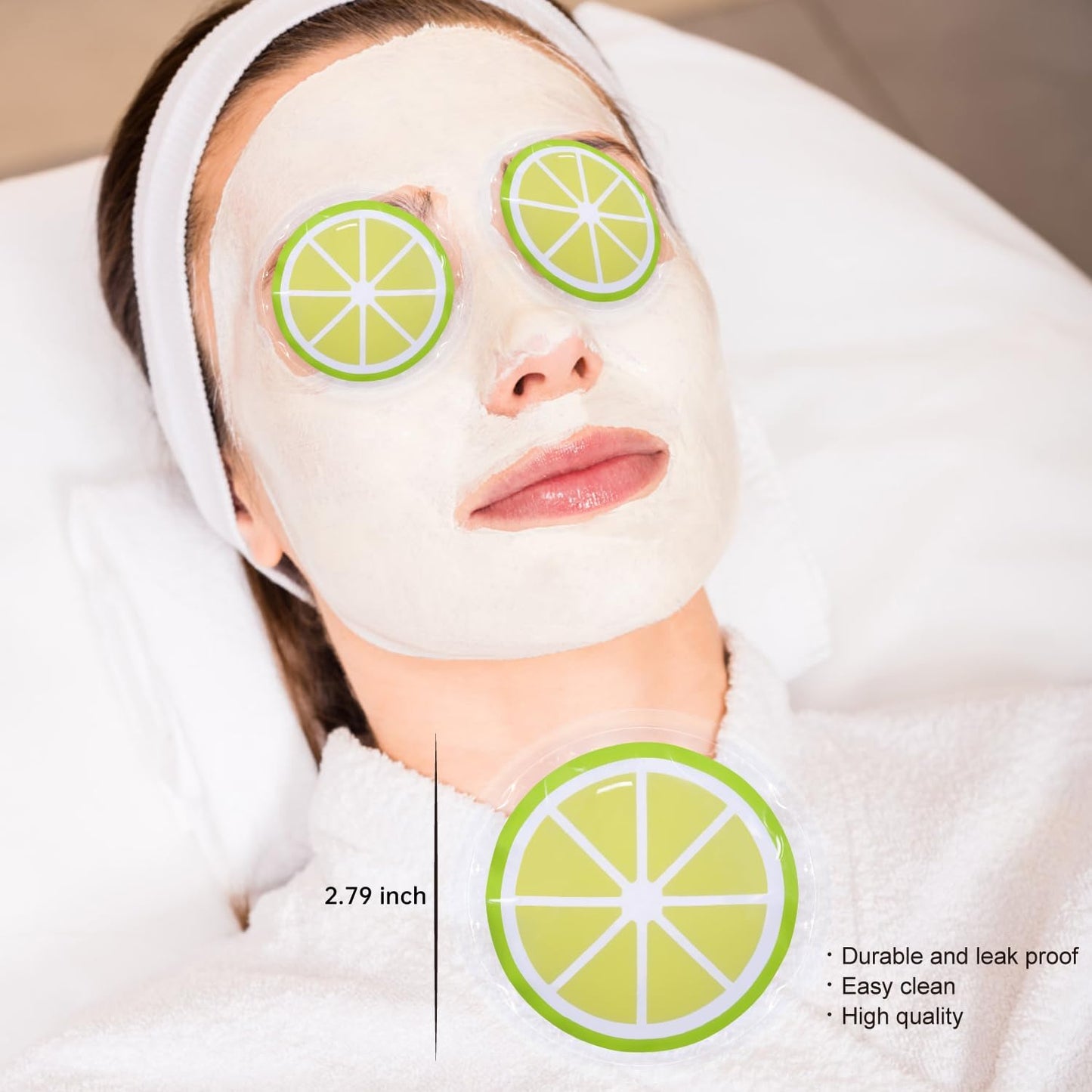 Gel Eye Ice Pack Reusable Cooling Ice Eye Pads and Under Eye Patches, Eye Hot Cold Pack for Eye Relax,Swelling, Eye Redness, Puffy Eyes (Lemon)