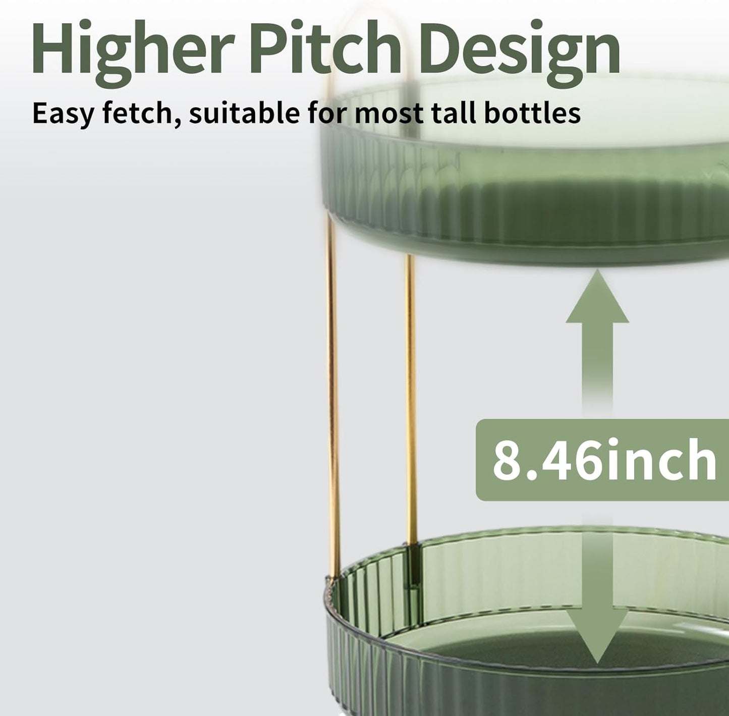 360 Rotating Makeup Organizer for Vanity,2 Tier Large Capacity Skincare Organizers,Bathroom Counter Organizer, Spinning Perfume Organizer & Vanity Organizer (Green-2 Tier)