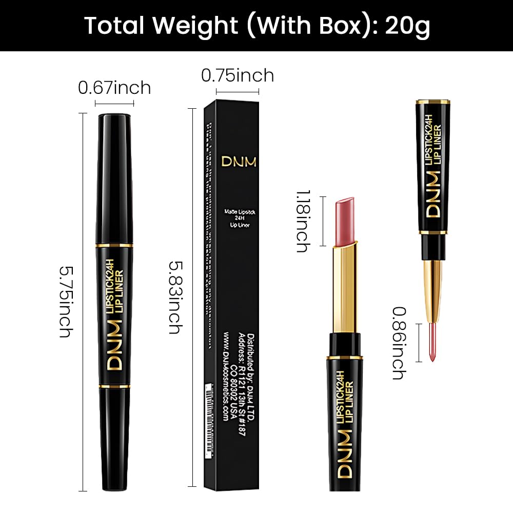 evpct 1Pcs Plummy Terracotta Shine Lip Liner and Lipstick Combo Set Kit for Women, Moisturizing Glossy Tinted Lip Stick Balm, Sheer Shine Juicy Finish, Lightweight Hydrating Formula Lip Care 45#