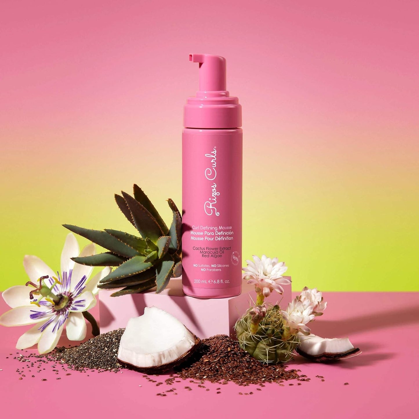 Rizos Curls Curl Defining Mousse – Lightweight Foam for Volume & Hydration – Shine & Definition for Every Curl Pattern: Wavy, Curly, Coily 1a–4c Hair Types – Sulfate & Paraben Free