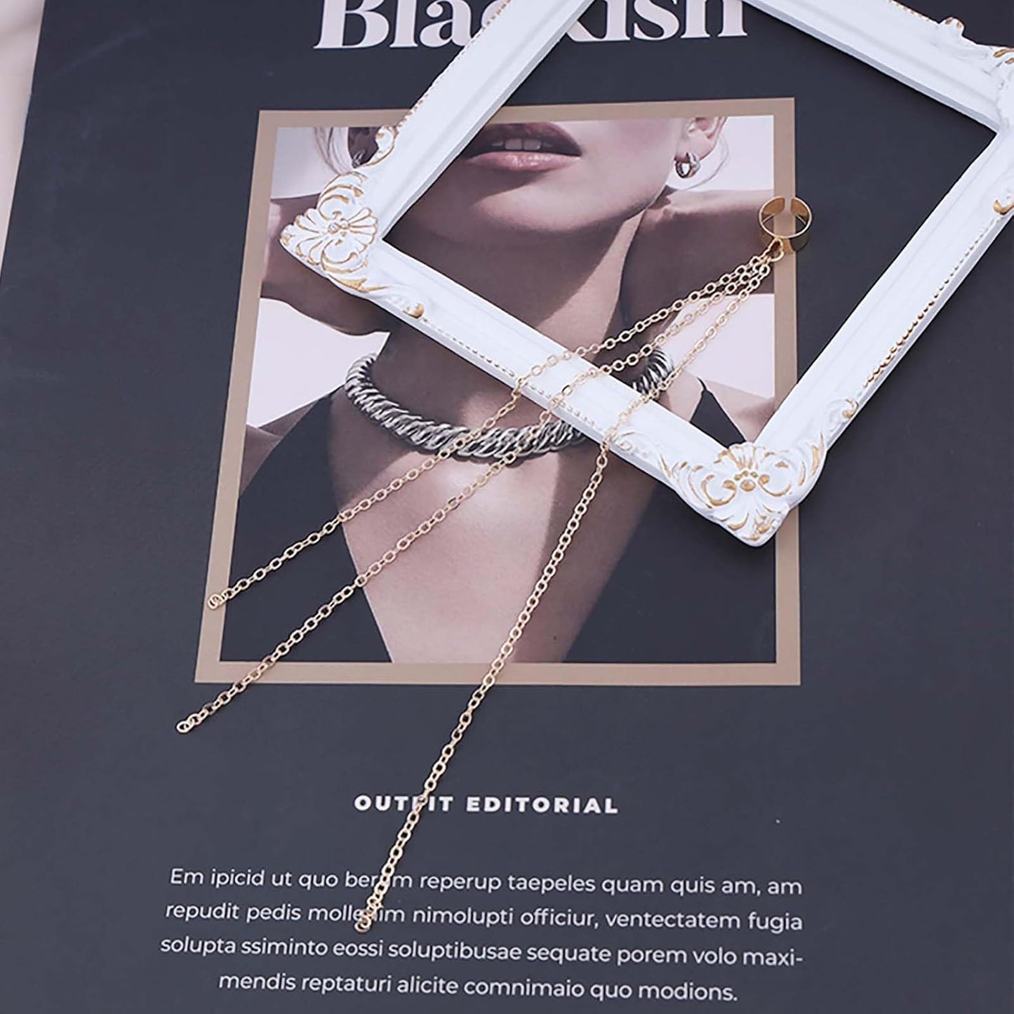 Punk Cuff Chain Dangle Earrings Long Chain Cartilage Earrings Gold Wrap Cuff Chain Earrings Vintage No Piercing Cuff Earrings Jewelry for Women