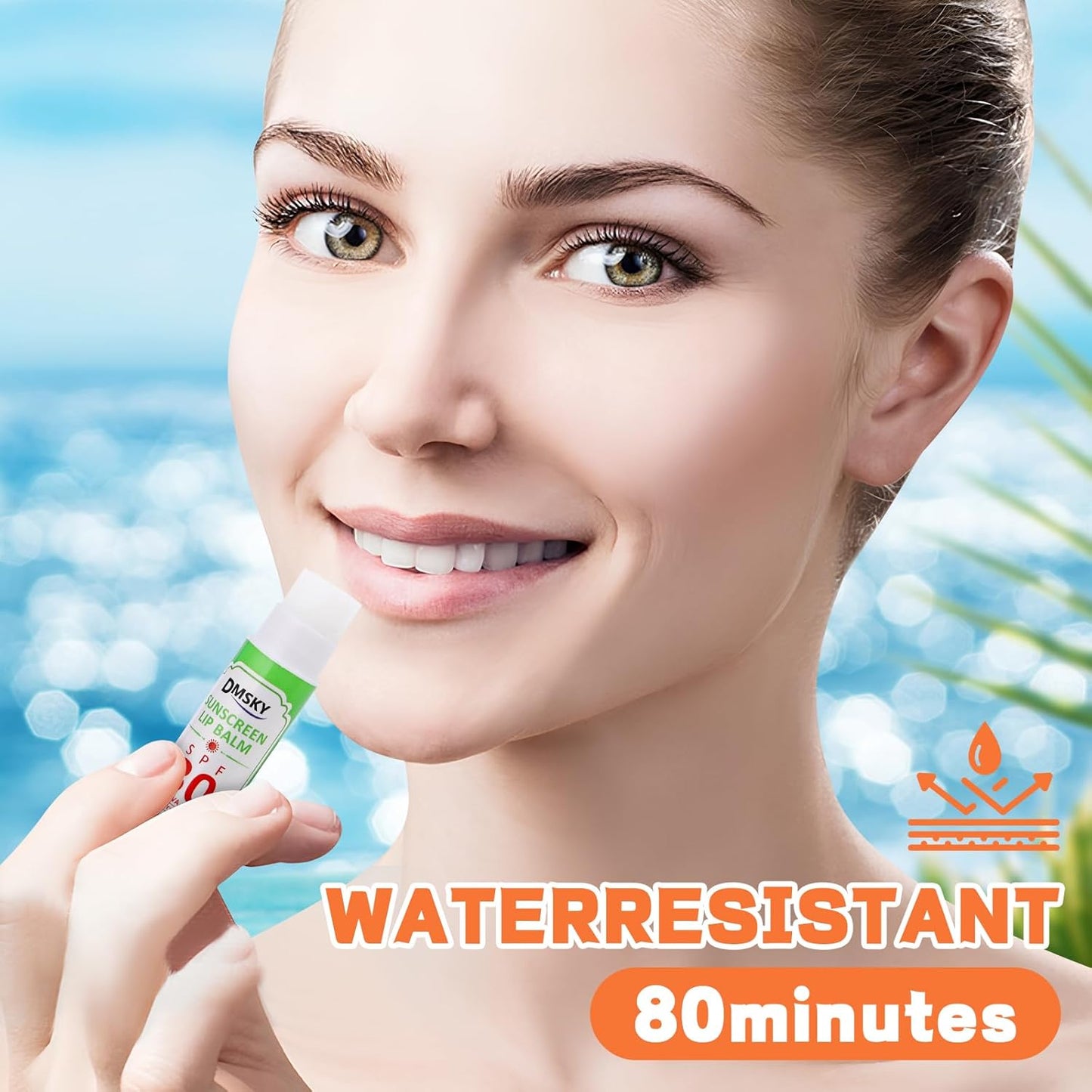 DMSKY SPF 30 Lip Balm Bulk 16 Pack, Sunscreen Lip Balm Broad Spectrum UVA/UVB Protection, Travel Size Sunscreen for Lips