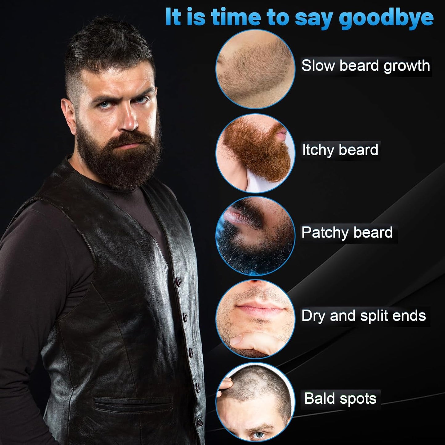 Beard Oil,Maximun Thickening Biotin, with Castor Oil and Argan & Jojoba Oils, Promotes Beard Growth, Styles, Strengthens & Softens Beards & Mustaches,1 Ounce*2(2 Pack)