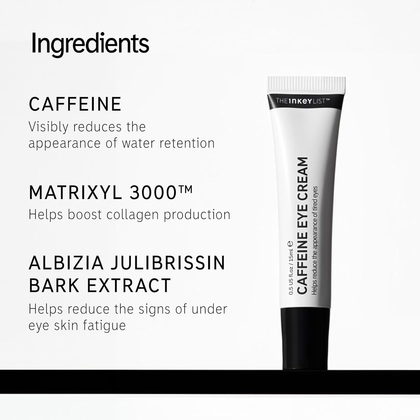 The INKEY List Caffeine Eye Cream Duo, Reduce Eye Puffiness and Dark Circle, Blur Fine Lines, 0.5 fl oz (2 Pack)