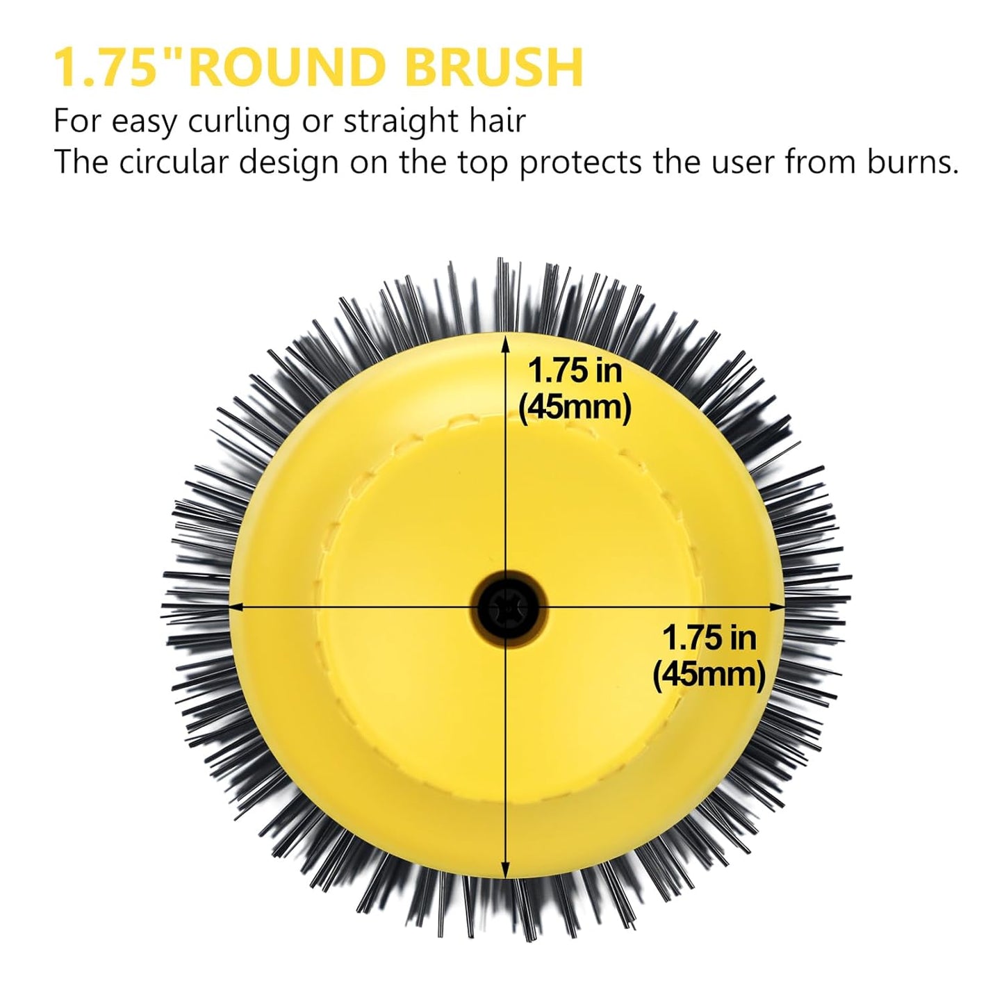 Hair Dryer Brush, Aima Beauty 4-in-1 Upgrade Hot Air Straightener Curler Function for Women, Hair Styling Tools, Yellow-Round