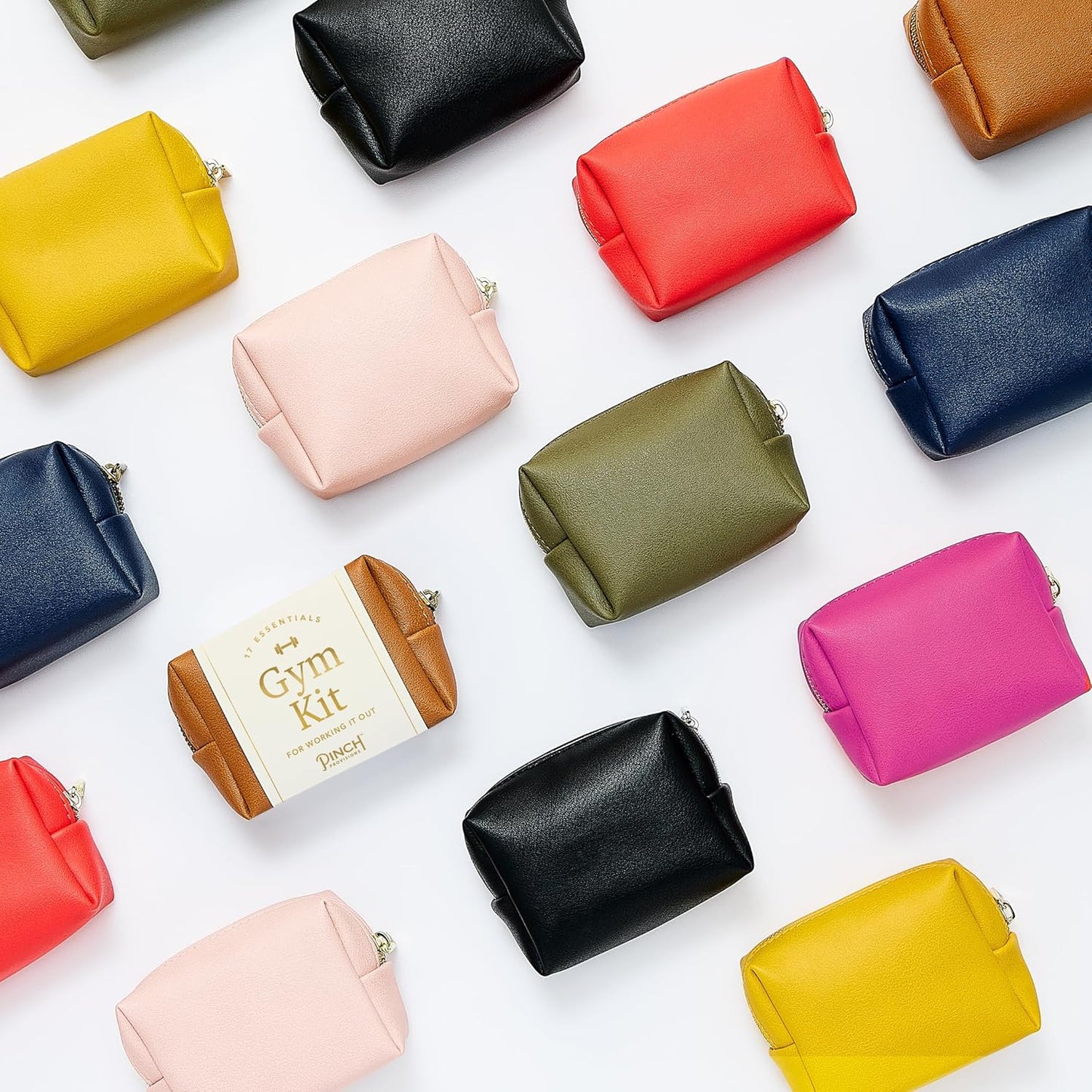 Pinch Provisions Gym Kit, includes 15 Personal Care Essentials for Wellness & Beauty, Perfect for Gifts, Gym Bags, Duffle Bags & Lockers (Poppy Red)