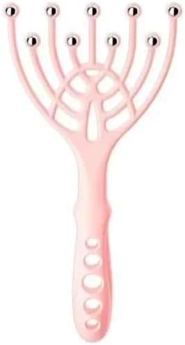 Head Massager Scalp Neck Comb – 1PC Handheld Relaxation Tool with 5 Fingers, 9 Claws & Steel Balls for Stress Relief & Hair Care