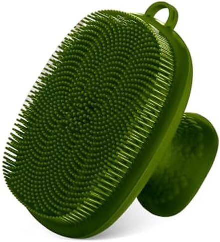 VWMYQ Silicone Face Scrubber for Men Facial Cleansing Brush Silicone Face Wash Brush Manual Waterproof Cleansing Skin Care Face Brushes for Cleansing and Exfoliating (Green)