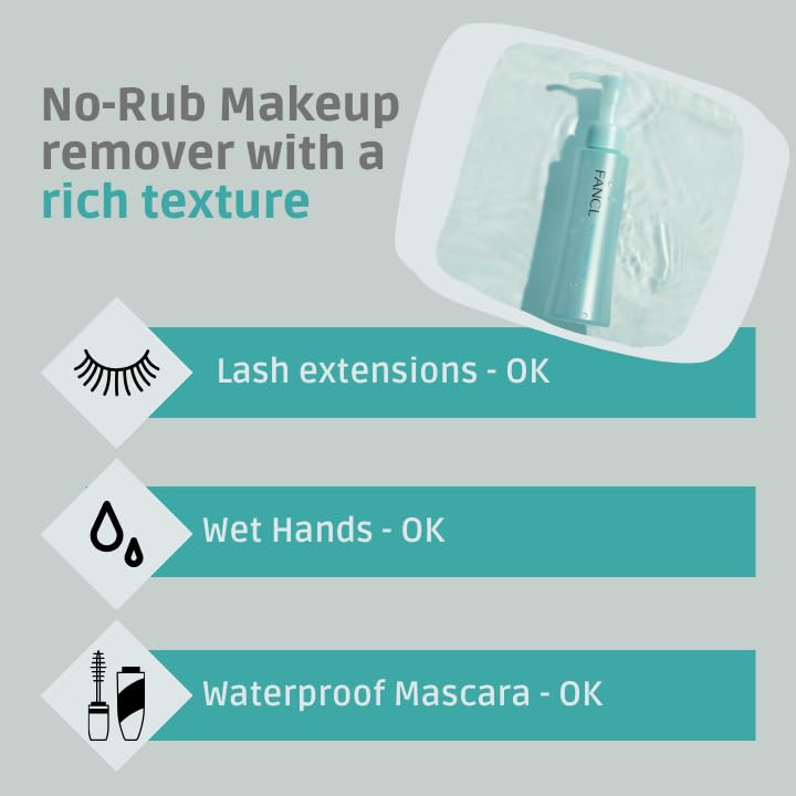 FANCL Mild Cleansing Oil, Japanese Facial Cleansing Oil, Makeup Remover, Oil Cleanser, 100% Preservative Free, Clean Skincare for Sensitive Skin [US Package] (2, Blue)