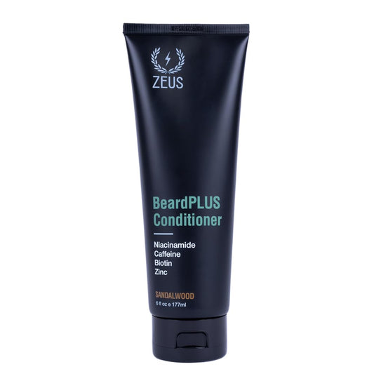 ZEUS BeardPLUS Conditioner for Men, Enhanced Beard Growth & Hair Care Treatment with Biotin & Caffeine to Boost Thickness, Strength, Hydration, and Skin Comfort (Made in USA) 6 oz.