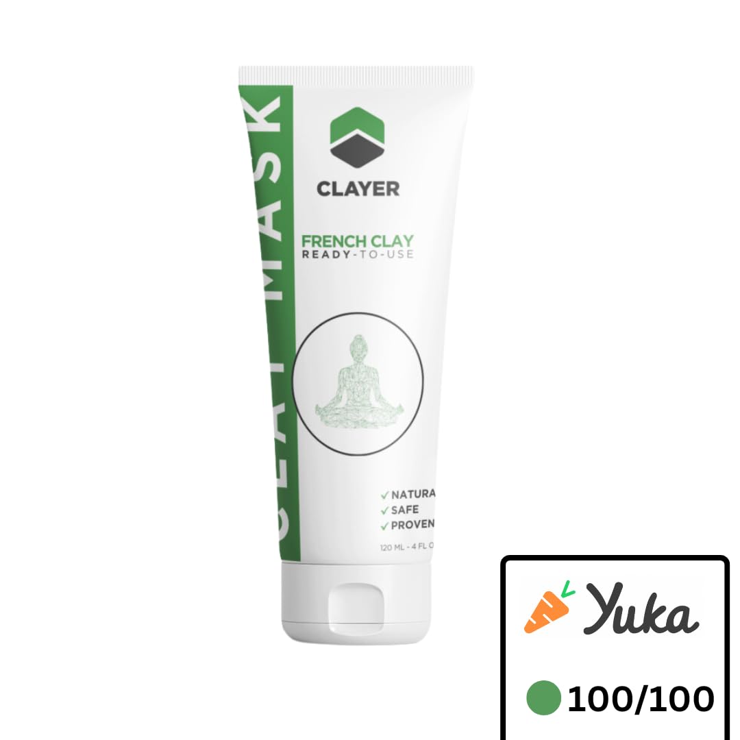 ACTIVE CLAY MASK - Ready-to-use HEALING Facial Mask & Body - HEAVY METAL FREE - 100% Natural - Blemishes, oily skin, detox, blackheads, pimples and more - 4 FL. OZ.