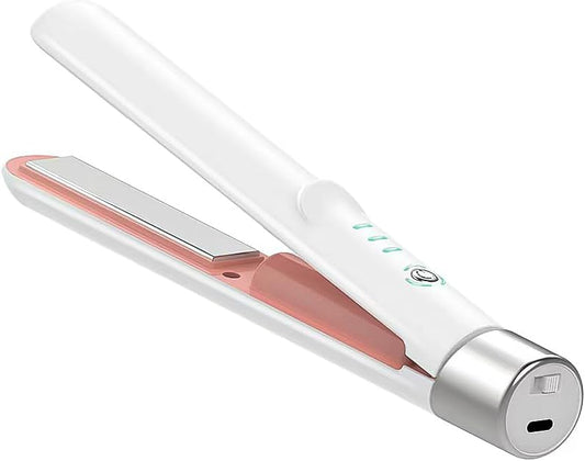 Cordless Hair Straightener and Curler 2 in 1, Fast Heating Ceramic Flat Iron,Rechargeable Portable Hair Straightening Iron for Women, Travel Hair Styler