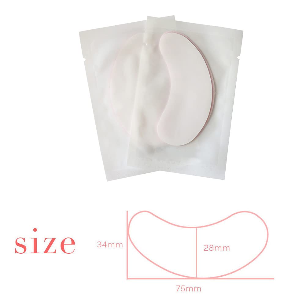 100 Pairs Set Under Eye Pads Disposable Eye Gel Patches for Eyelash Extensions Tool Kit, Pink Film