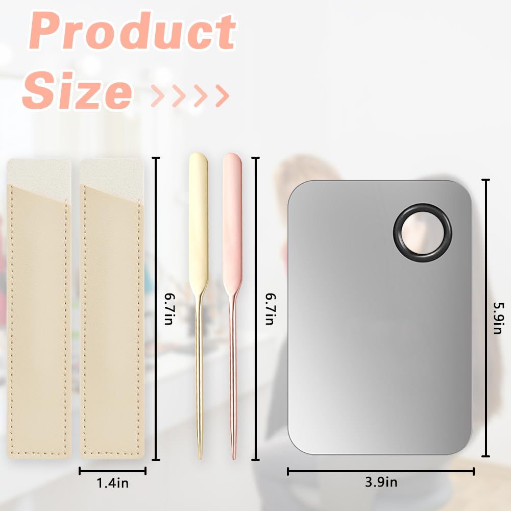 5PCS Makeup Mixing Palette, Stainless Steel Cosmetic Makeup Palette With Spatula Makeup Artist Tool, Professional Cosmetic Mixing Makeup Palette For Mixing Eye Shadow/Eyelash/Nail Art/Foundation