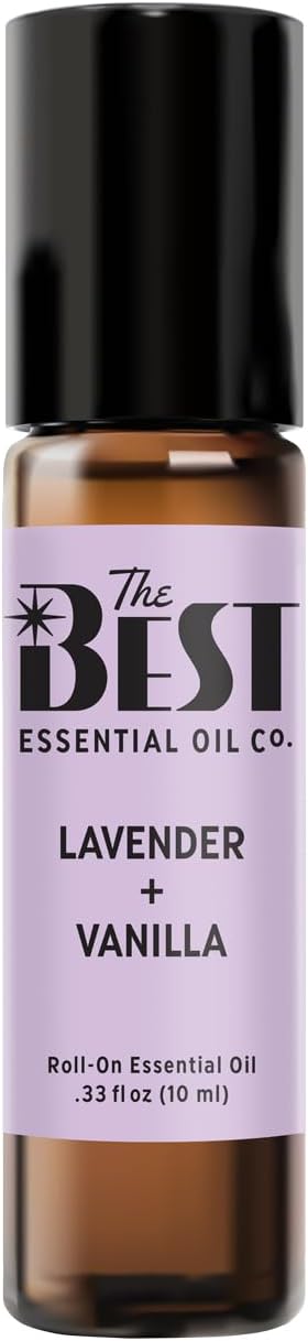 The Best Lavender + Vanilla Essential Oil Roll-On Blend- Premium Grade- Pre-Diluted in Coconut Oil- Ready to Use- 10 ml (.33 fl oz)