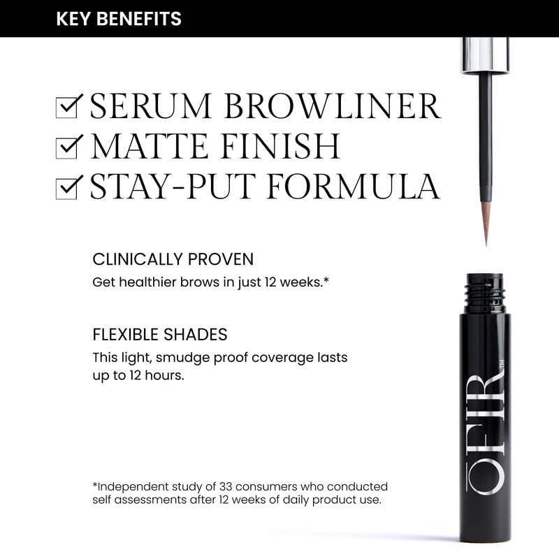 OFIR Brow Tonic Serum Browliner | Smudge-Proof Matte Finish | Hybrid Makeup & Skincare with Hyaluronic Acid & Plant Extracts | Strengthening | Cruelty-Free Brow Serum| Biscuit - Warm Blond, 0.057 Oz