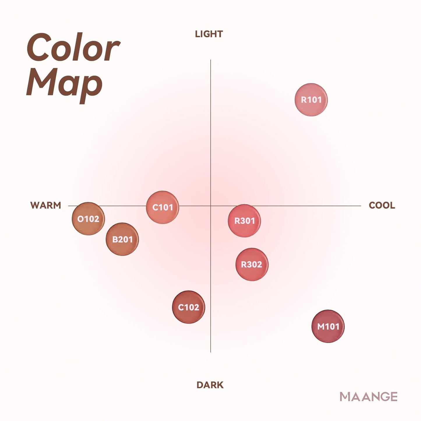 MAANGE Multi-Use Blush Stick, All-in-One Cream Blush for Cheeks, Eyes & Lips Long-Wearing, Blendable Makeup Blush Stick, Creamy & Buildable (O102+R301)