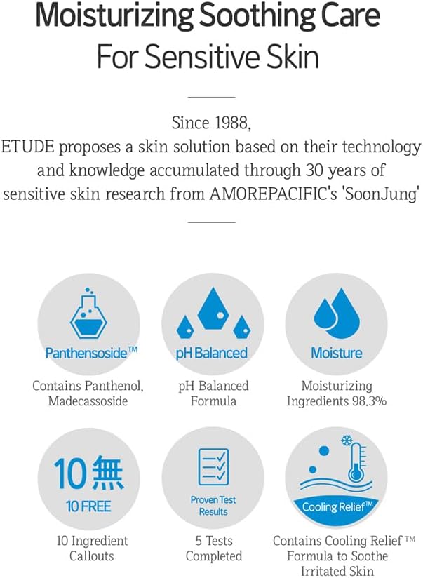 ETUDE SoonJung pH5.5 Relief Toner, Toner for Face, Hydrating Toner for Sensitive Skin, Vegan Face Toner, Panthenol, Madecassoside, Moisturizer, Korean Skin Care, Korean Toner, Beauty (16.90 Fl Oz)