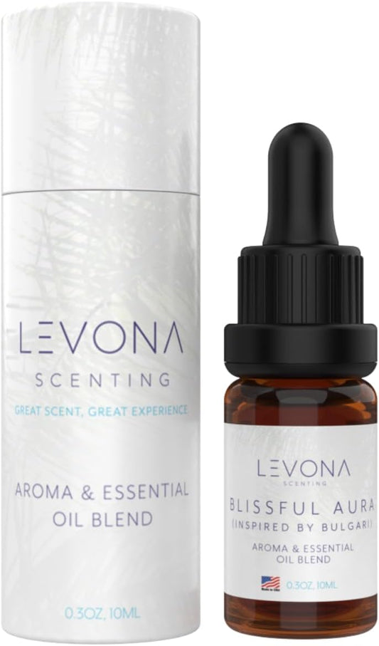 Levona Scent Essential Oils for Diffuser: Blissful Aura Diffuser Oil with Notes of Amber, Musk & Jasmine - Home Luxury Scents for Hotel & Office - Fragrance Oil -10Ml Essential Oil