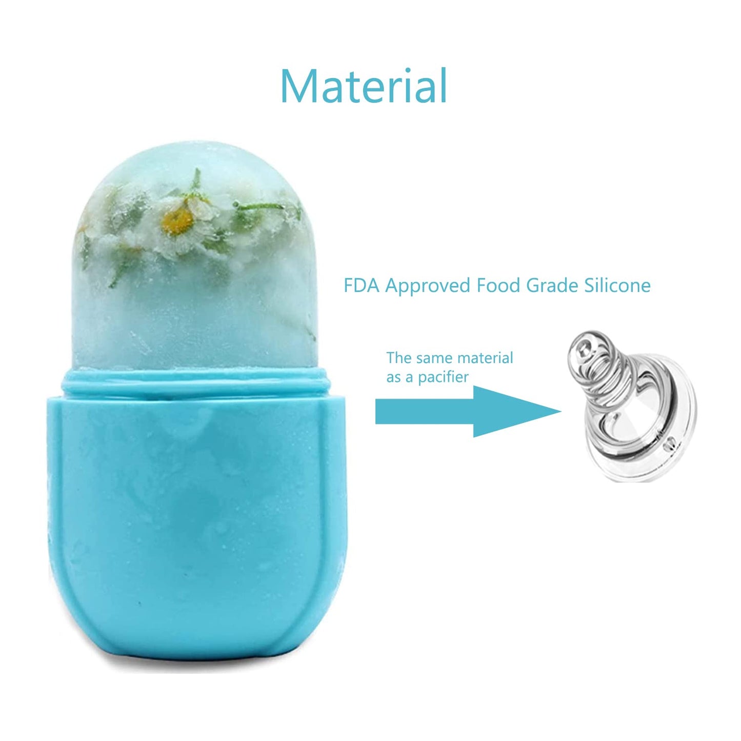 Upgraded Silicone Ice Roller for Face Massage and Skin Care - Facial Beauty Tool for Eyes, Gua Sha and Cooling