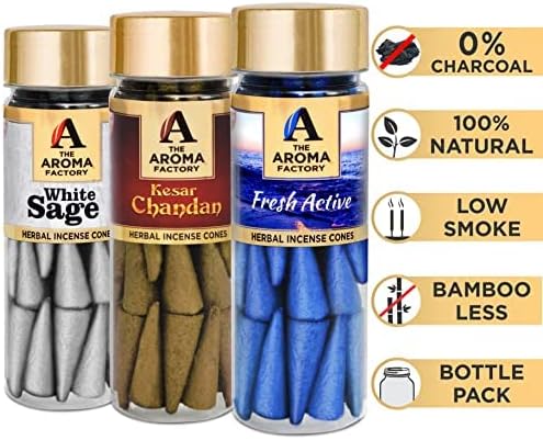 The Aroma Factory Organic Incense Dhoop Cones 3x30 Cones Jute Gift Set with Holder (Exotic Healing)