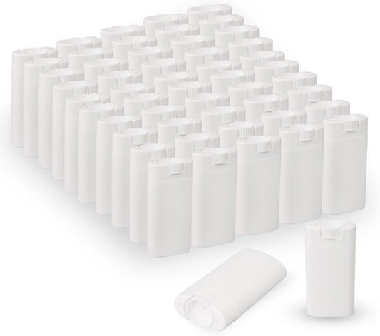 100PCS 15ML White Empty Oval Deodorant Lip Lipstick Balm Tubes Containers for DIY Homemade Crayon Chapstick Holder