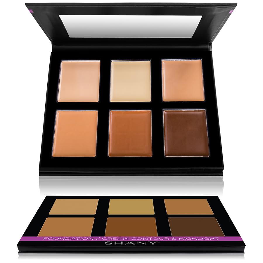 SHANY Foundation Cream Contour & Highlight Makeup Palette with Mirror - 6 Color Foundation Palette - FOUNDATION