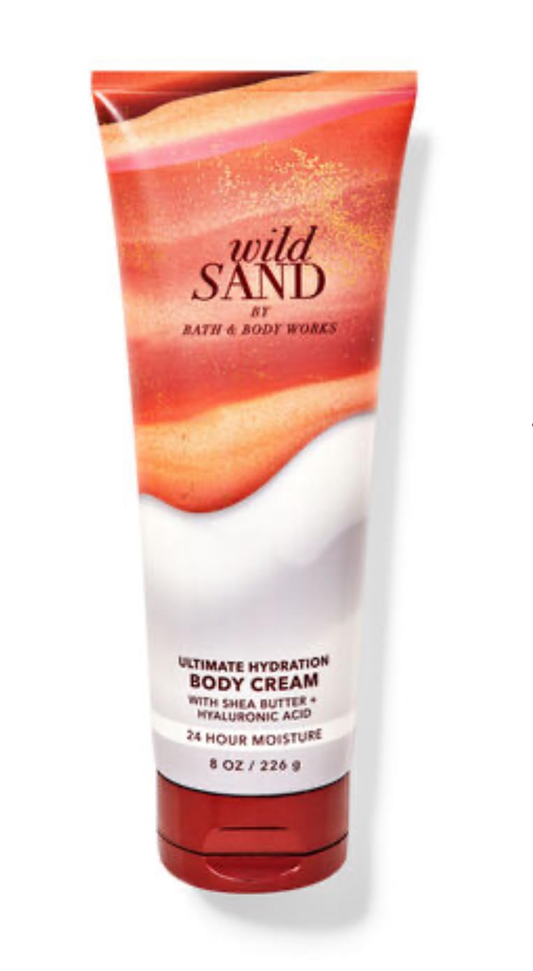 White Barn - Bath and Body Works - Gift Set 2 Piece Bundle - with Gift Bag HELLO GORGEOUS (Wild Sand)