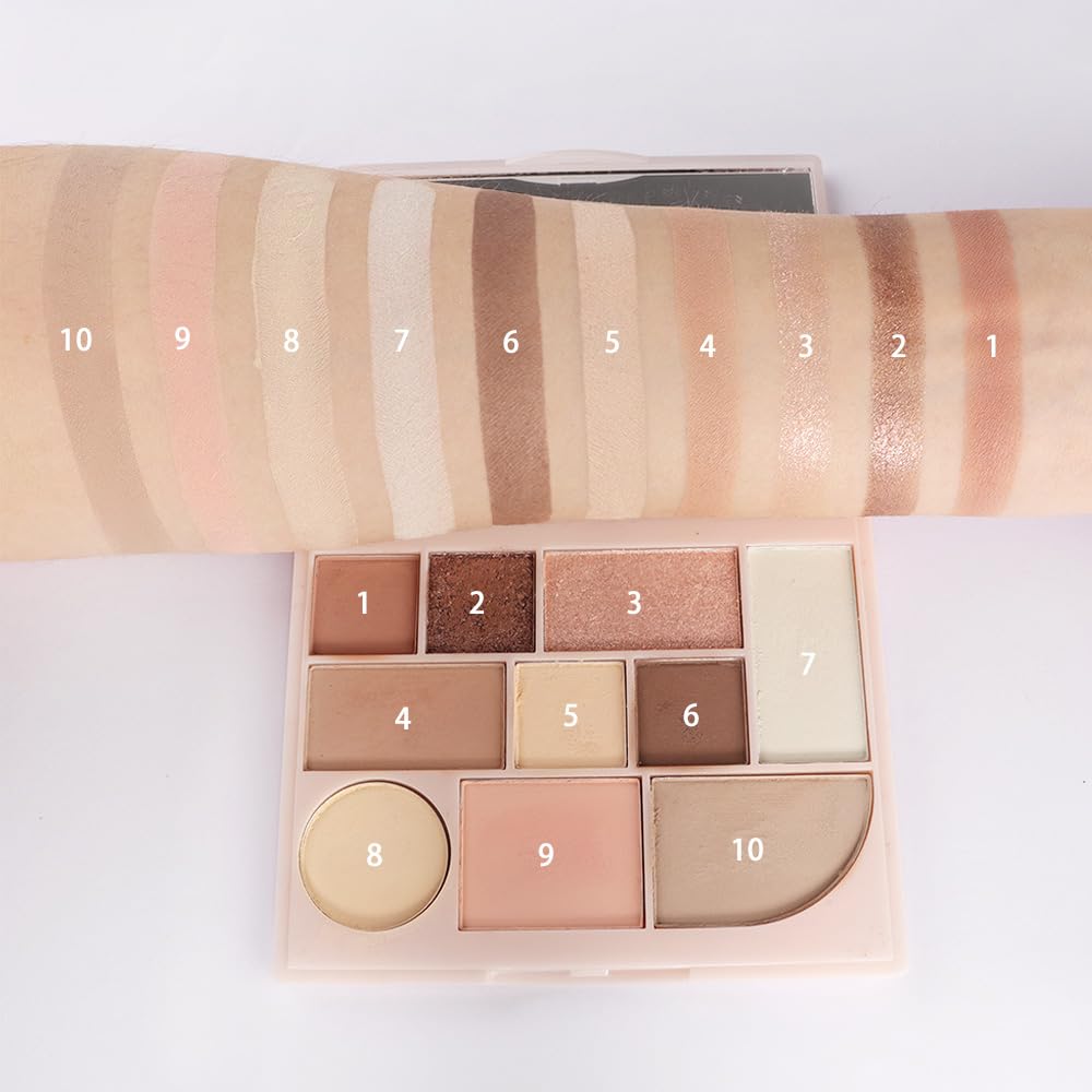 Shimmer Matte Eyeshadow Palette.Longwearing Highly Pigmented Natural Beige Gold Glitter Powder Palet.Matt Shiny Eye Makeup paleta de sombras.02#