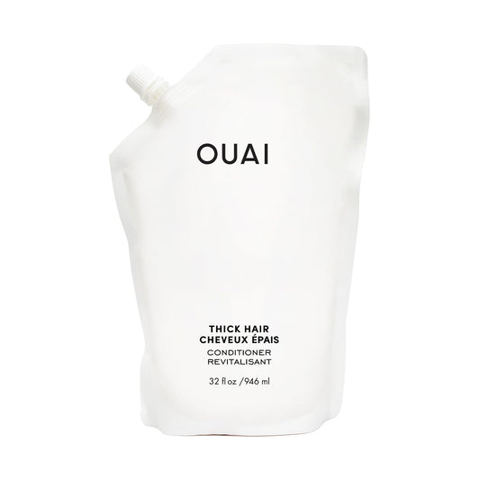 OUAI Thick Hair Conditioner Refill - Moisturizing Conditioner for Dry, Frizzy Hair - Keratin, Marshmallow Root, Shea Butter and Avocado Oil - Paraben, Phthalate & Sulfate Free (32 Oz)
