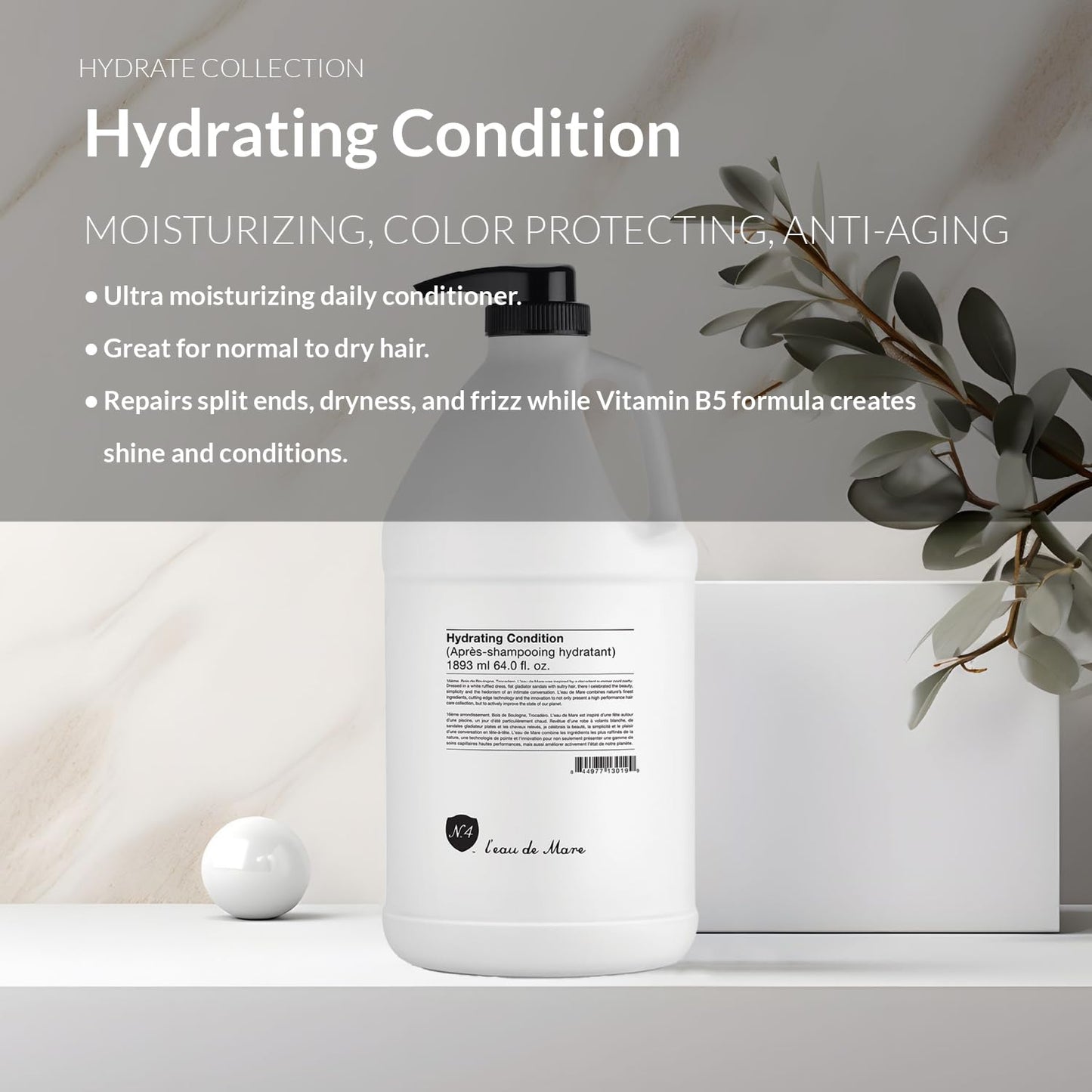 Number 4 Hydrating Hair Conditioner, Moisturizing Deep Conditioner for Dry, Damaged Hair, 64 oz