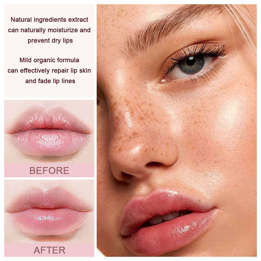 evpct 6Pcs Classic Fruit Flavour Flavored Lip Balm Set for Lip Care Chafed Chapped Cracked Lips, Natural Vitamin E & Honey Green Tea Carrot Banana Grape Peach Orange Moisturizing Mens Kids Lip Balm 3