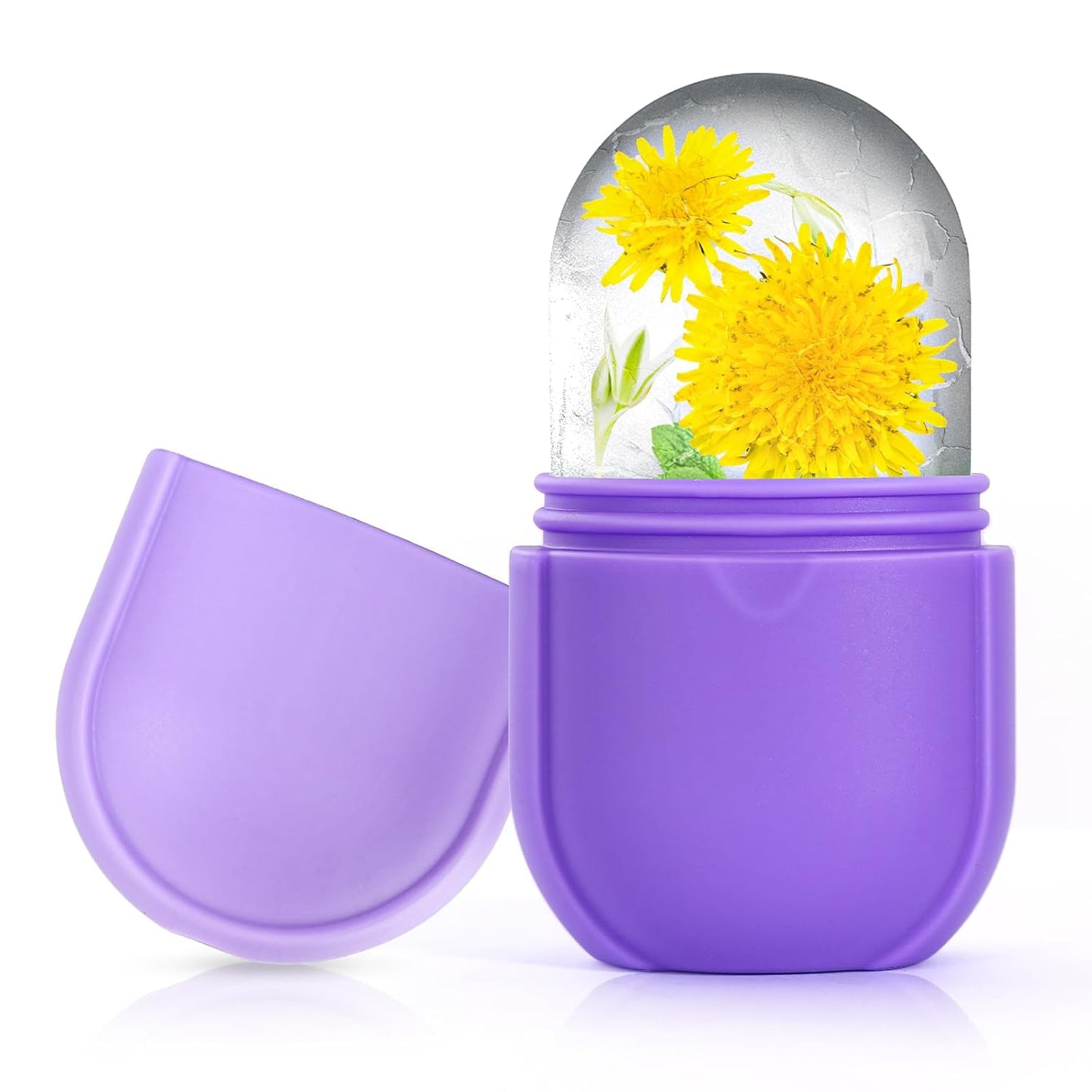 IMEASY Ice Roller for Face and Eye, Upgrated Skin Care Tools, Ice Facial Cube, Gua Sha Face Massage, Silicone Ice Mold for Face Beauty (Purple)