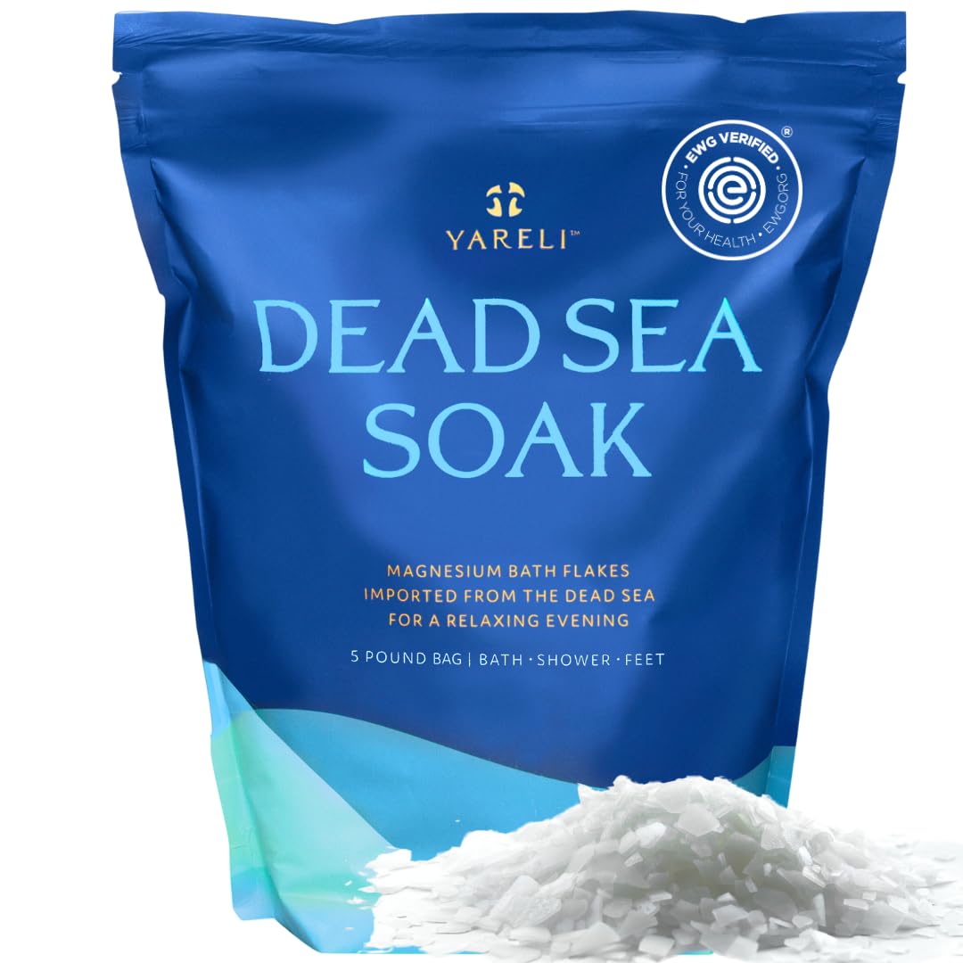 Magnesium Flakes, 5lb, Dead Sea Bath and Foot Soak, Alternative to Epsom Salt with Over 250,000mg of Magnesium Chloride Per Bag