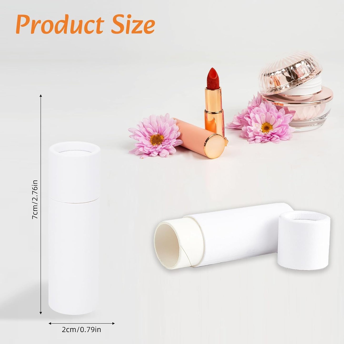 NICENEEDED 15 Pcs Kraft Paper Lipstick Tube, 0.4 Oz Paperboard Lip Balm Tubes, Cardboard Empty Deodorant Container Solid Perfume Tube Cosmetic Box for DIY Chapstick Deodorant Crayon