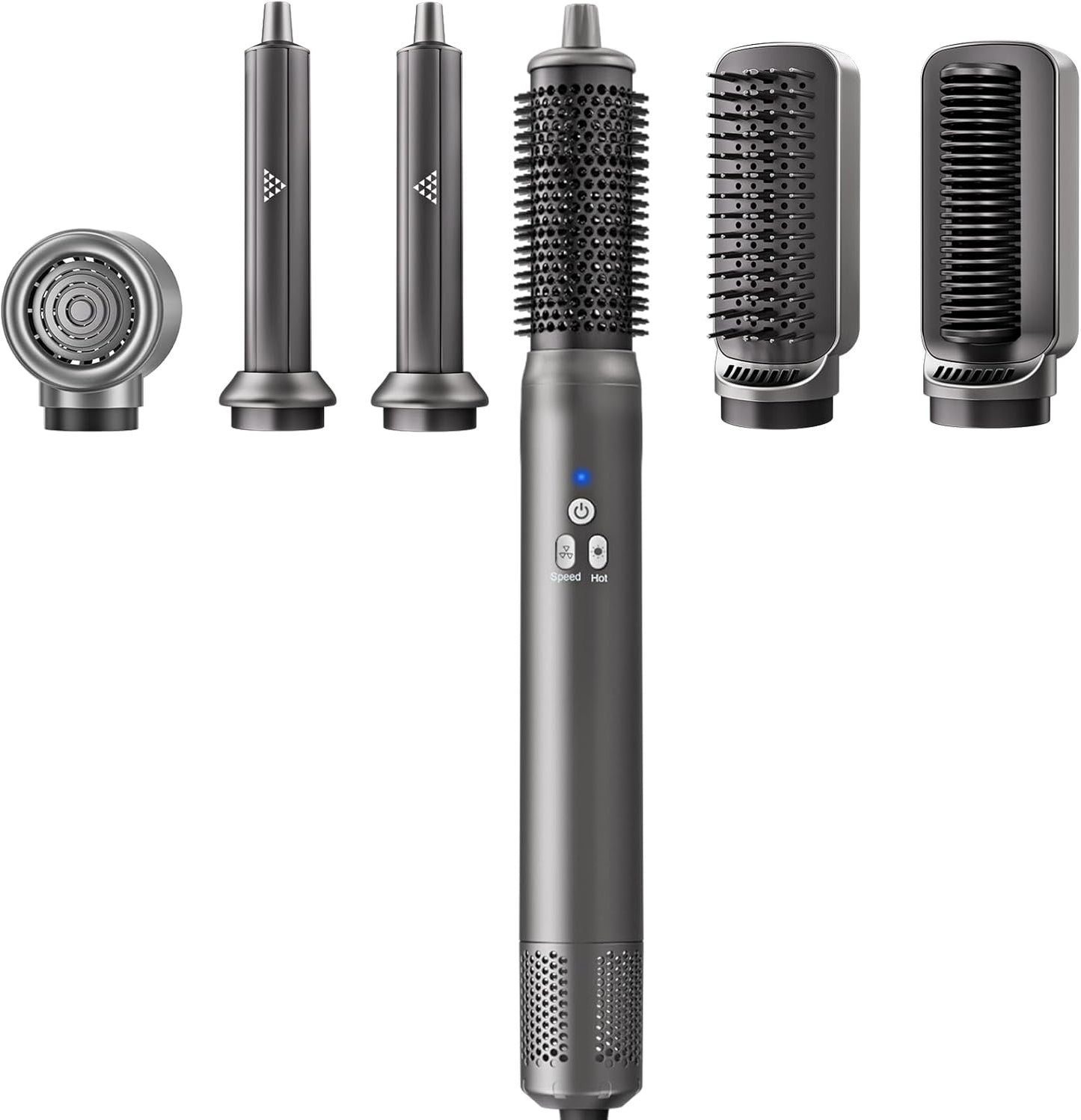 6 in 1 Air Styling & Drying System, Powerful High Speed Hair Dryer Brush & Multi-Styler with Auto Wrap Curlers,Hair Straightener Brush,Round Volumizing Brush,Soft Smoothing Brush