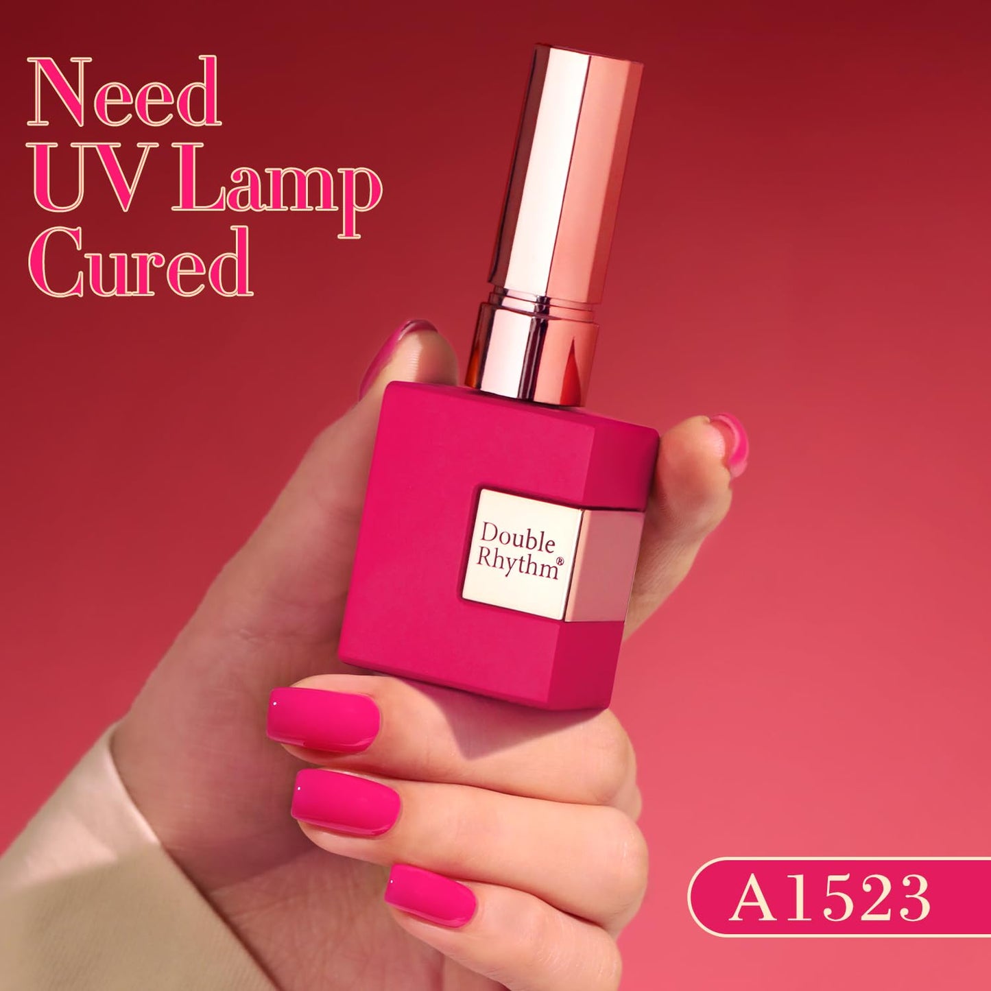 Double Rhythm 6 Pcs 15 ML Gel Polish Set Same Color Same Bottle Soak Off Gel Polish Kit Nail Art Manicure Salon DIY at Home for Women (Neon Light Pink Purple Burgundy Red-T6-8)