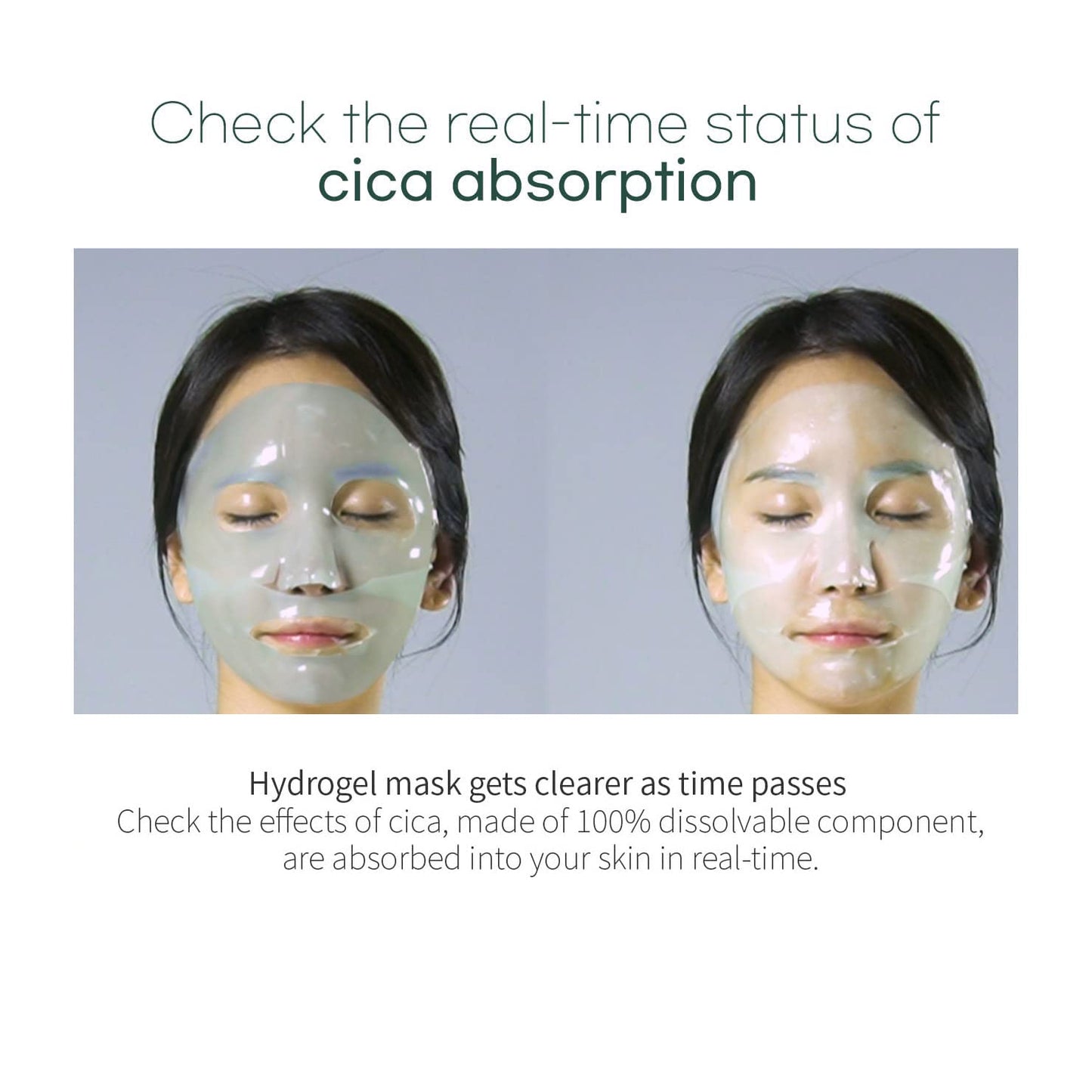 WELLDERMA Premium Cica Treatment Hydrogel Fitting Mask, 25g x 4 Sheets – Soothing & Hydrating Hydrogel Sheet Mask with Centella Leaf Water, Niacinamide & Hyaluronic Acid