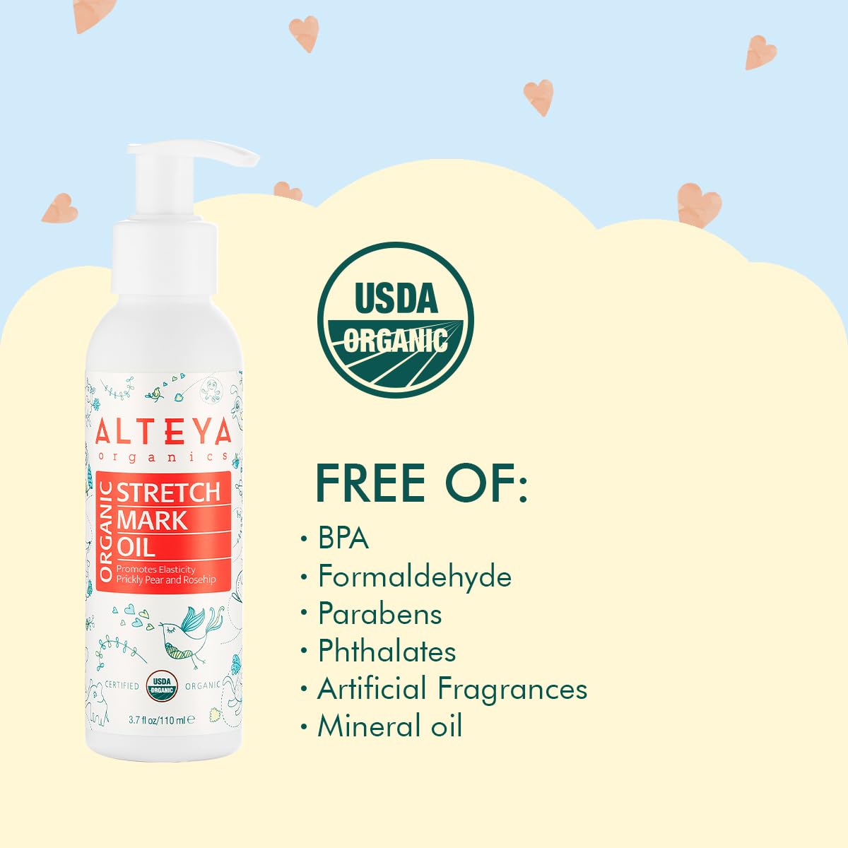 Alteya Organics Organic Pregnancy Stretch Oil 3.7 Fl Oz/110mL