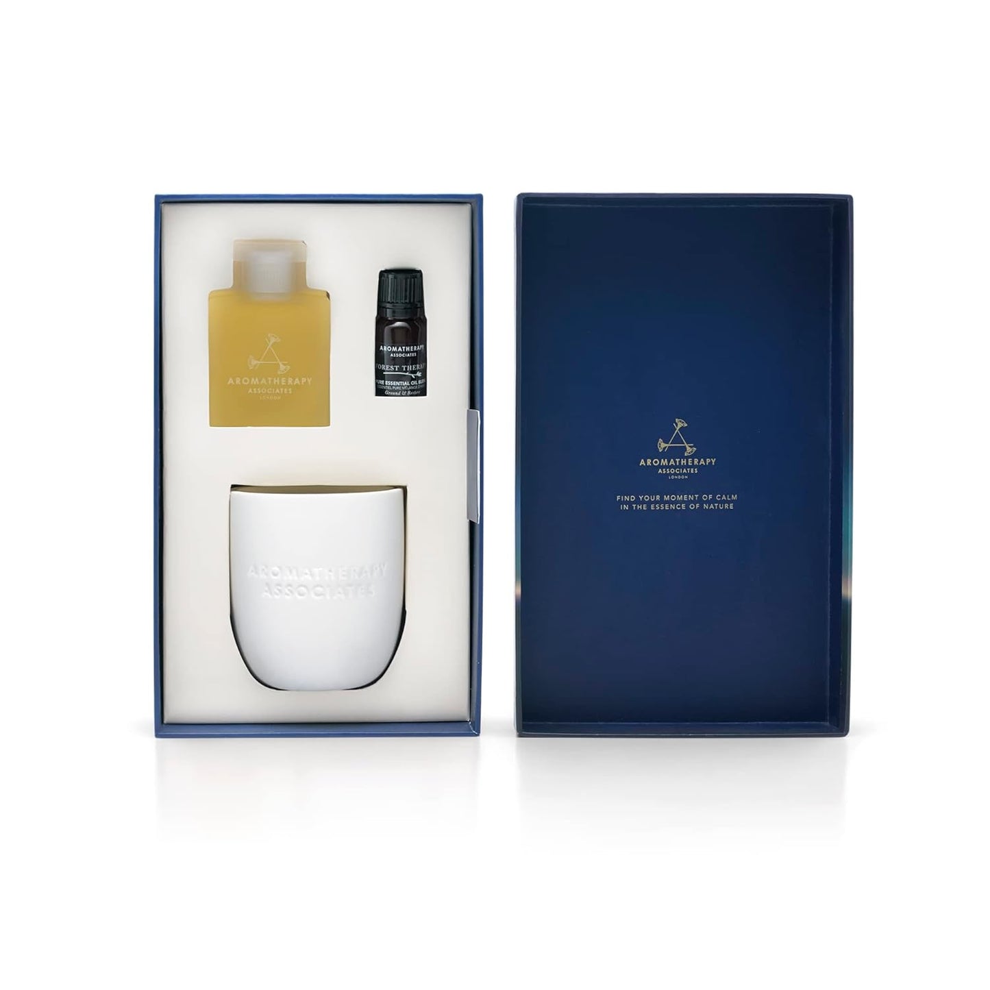 Aromatherapy Associates Moment of Grounding. Luxurious Gift Set Includes Forest Therapy Bath & Shower Gel, Pure Essential Oil Blend, and Candle (1 count)