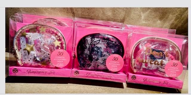 Glam Cosmetic Accessory Kit - 50 items (Black Lace)