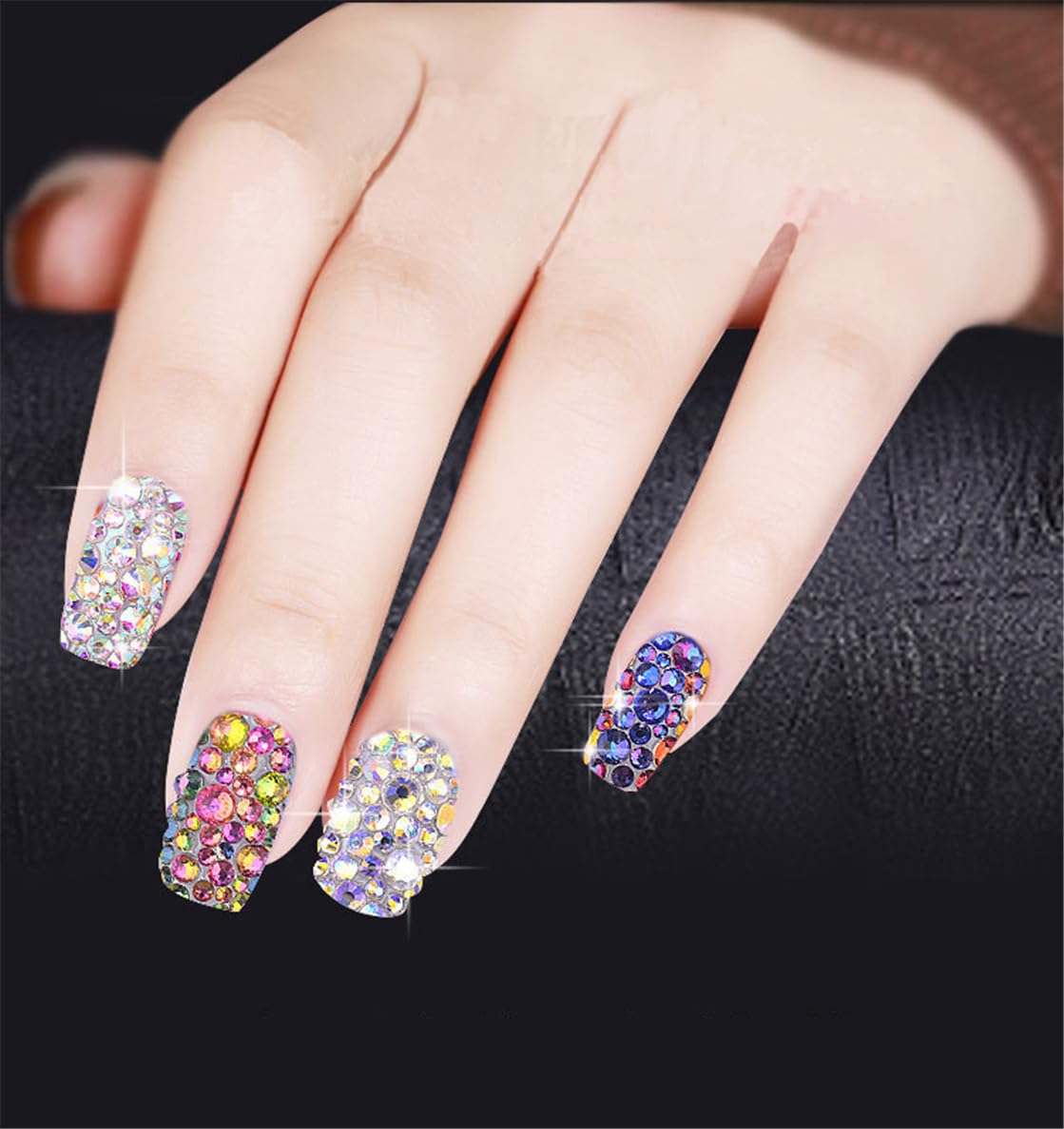 1000 Pieces SS20 5mm Flatback Rhinestones Clear Glass Round Gems Crystals for Nail Art DIY Crafts Clothes Shoes Bags （Dark Coffee）