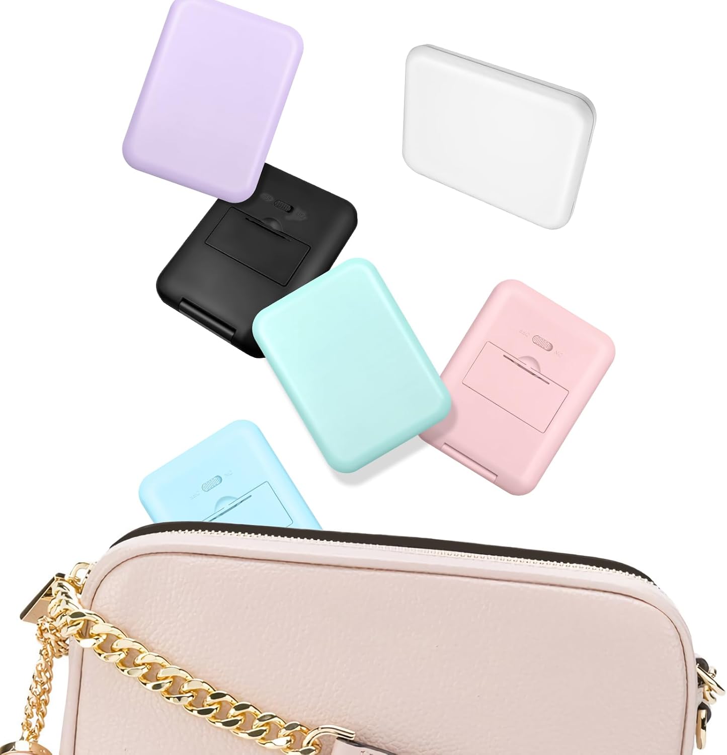 Compact Mirror, 1X/3X Magnification LED Pocket Mirror with Nternal BIattery, Pink Mini Mirror for Purse, Pocket,Travel and Present