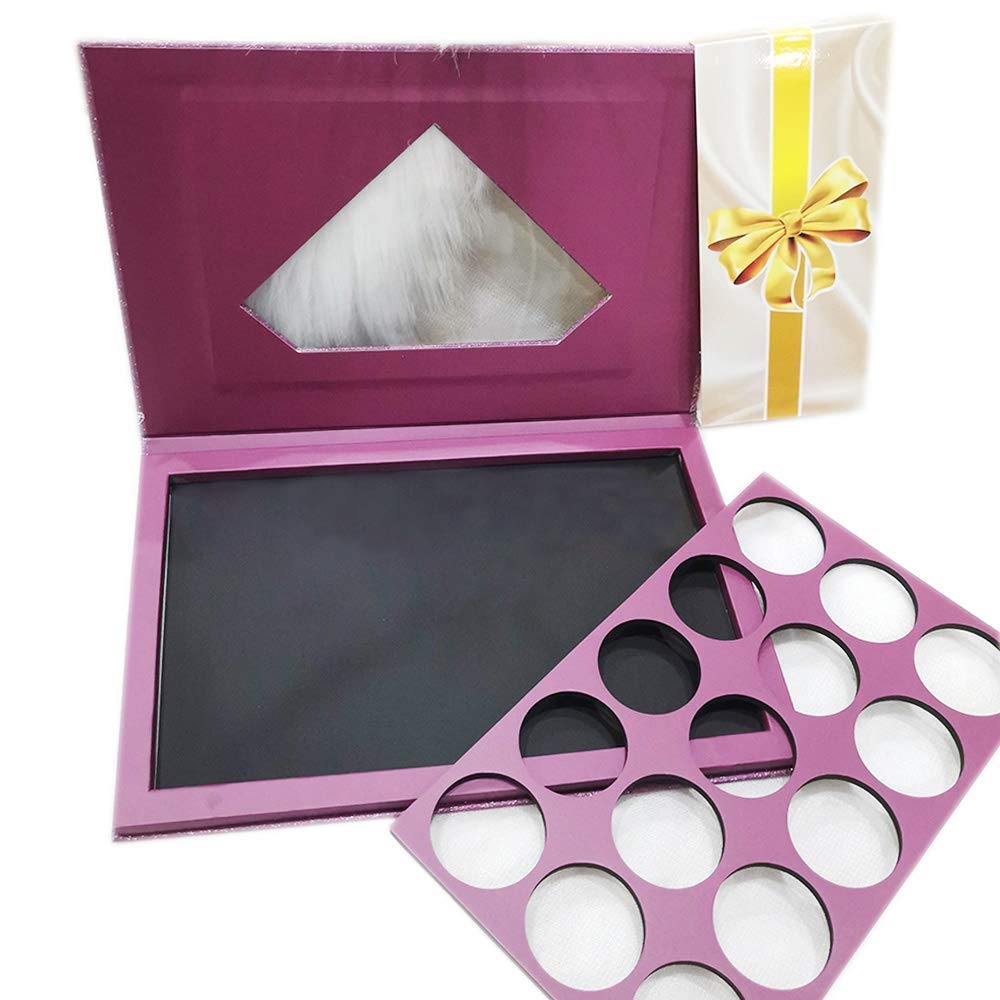 Large-Sized Empty Magnetic Makeup Palette with Diamond-Shaped Transparent Window